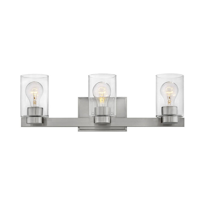 Miley Bath Vanity Light in Brushed Nickel with Clear glass/E26 Medium Base (3-Light).