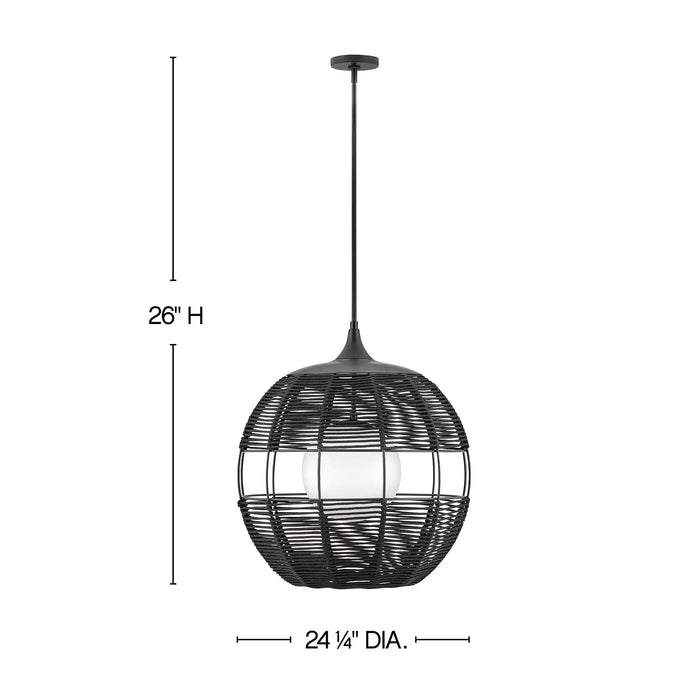 Orb Outdoor Pendant Light - line drawing.