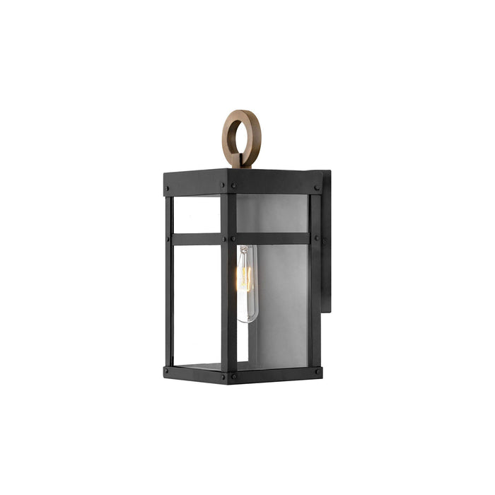 Porter Outside Area Wall Light in X-Small/Black.