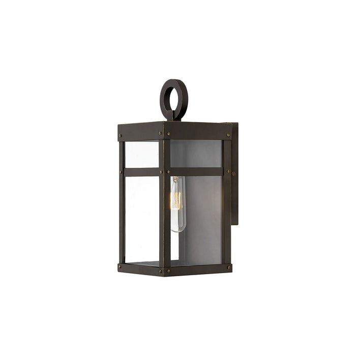 Porter Outside Area Wall Light in X-Small/Oil Rubbed Bronze.