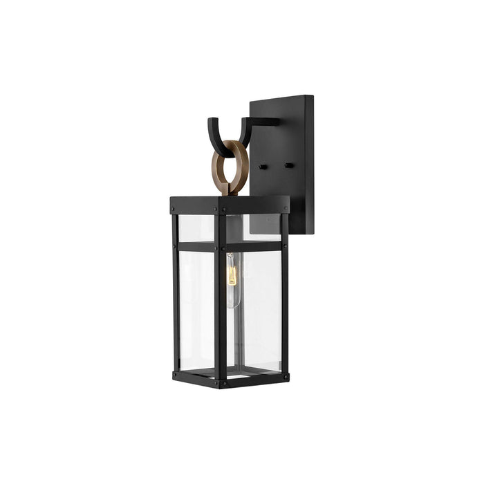 Porter Outside Area Wall Light in Small/Black.