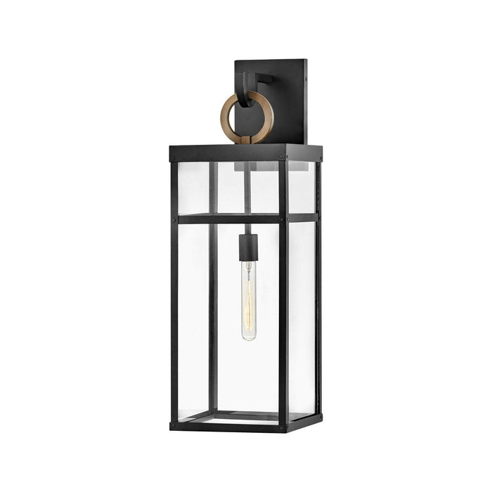 Porter Outside Area Wall Light in X-Large/Black.