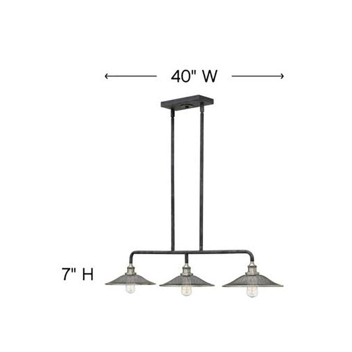 Rigby Linear Pendant Lightin in line drawing.