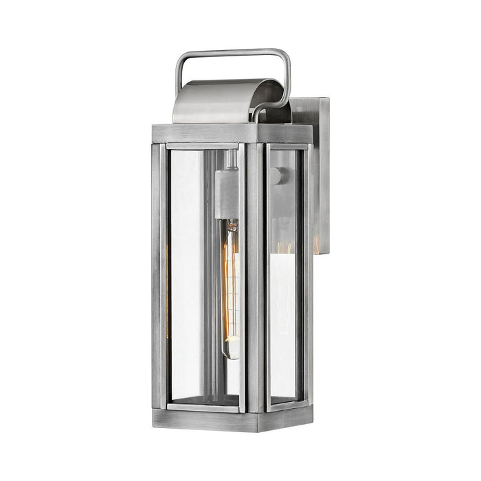 Sag Harbor Outside Area Wall Light in Small/Antique Brushed Aluminum.