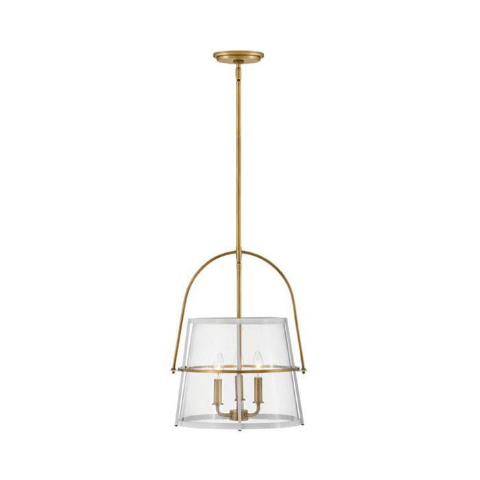 Tournon Pendant Light in Heritage Brass/Polished White Accents.