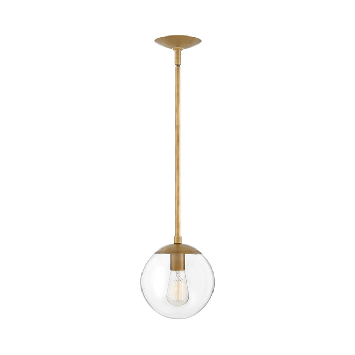 Warby Pendant Light in Heritage Brass.