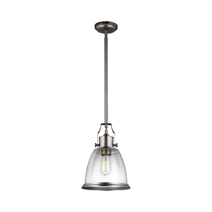 Hobson Pendant Light in Large/Satin Nickel.