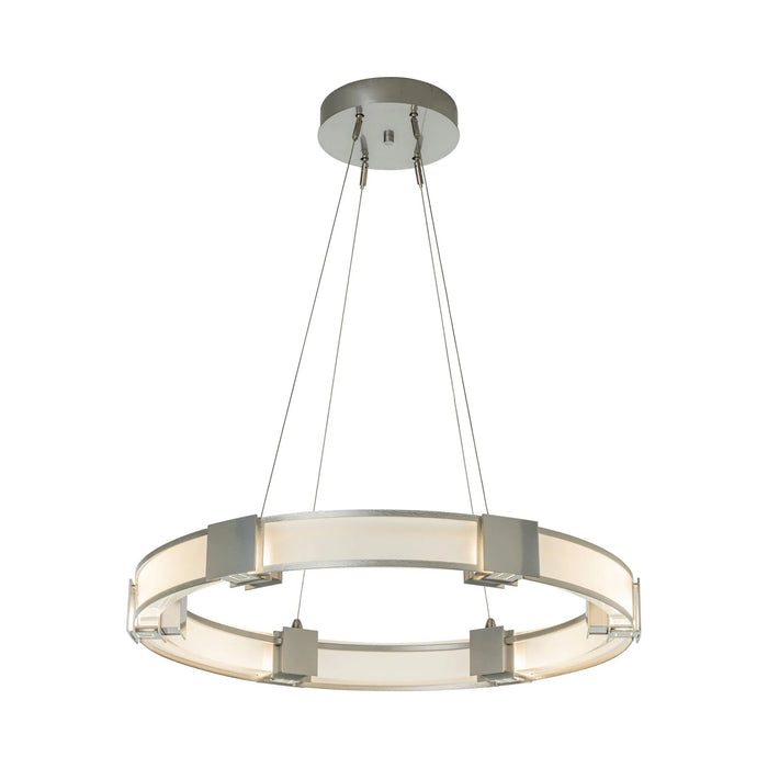 Aura LED Pendant Light in Sterling/Frosted Glass.