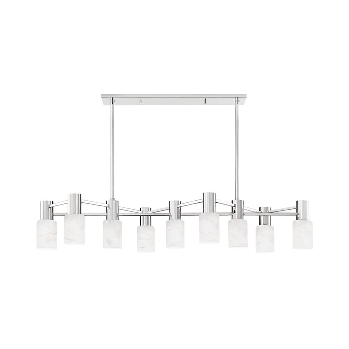 Centerport LED Linear Pendant Light in Polished Nickel.