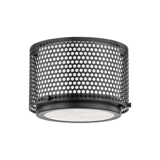 Oracle Flush Mount Ceiling Light in Small/Black Brass.