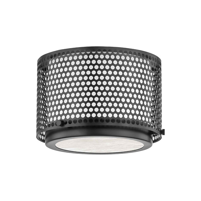 Oracle Flush Mount Ceiling Light in Small/Black Brass.