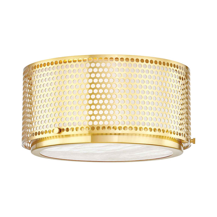 Oracle Flush Mount Ceiling Light in Large/Aged Brass.