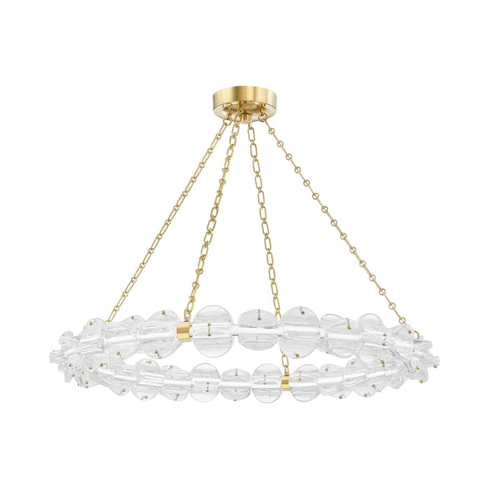 Lindley LED Chandelier in Small/Aged Brass.