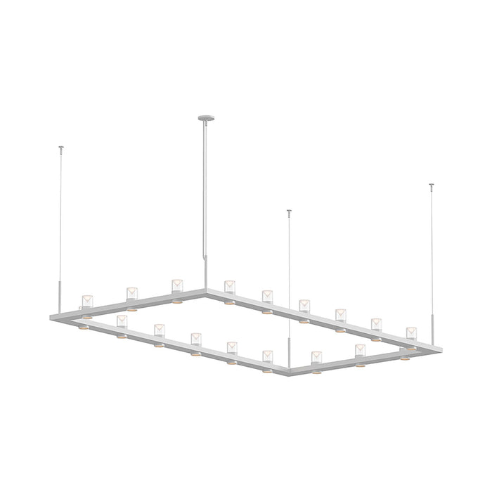 Intervals® Rectangle LED Suspension Light in Satin White/Clear Cone Light.