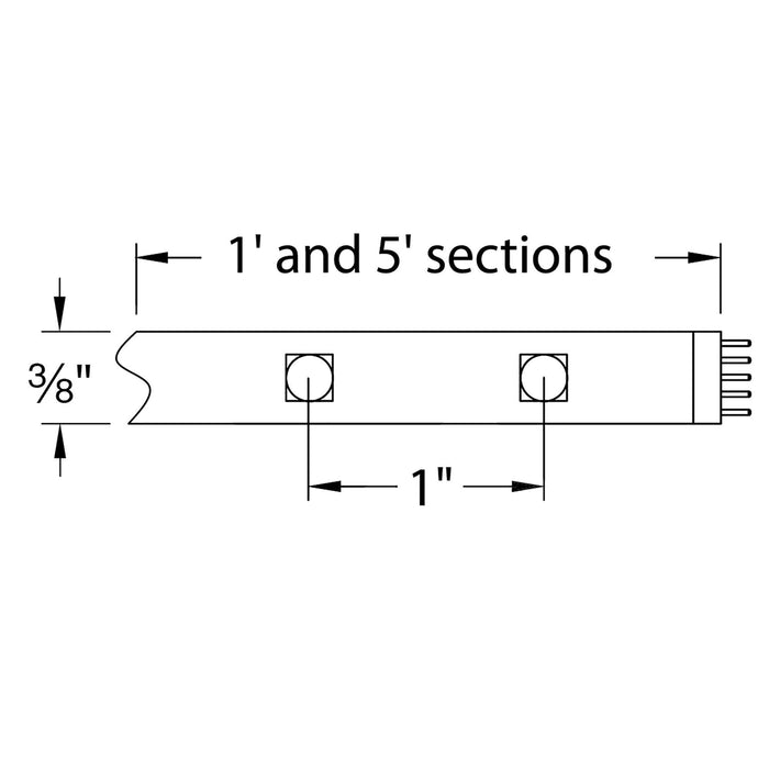 InvisiLED RGB Color Changing 24V LED Tape Light - line drawing.