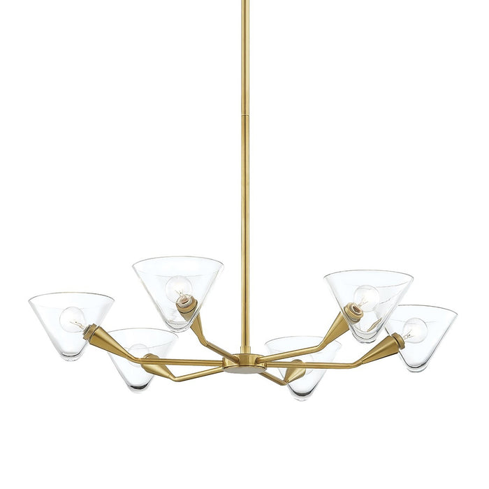 Isabella Chandelier in Clear and Brass.
