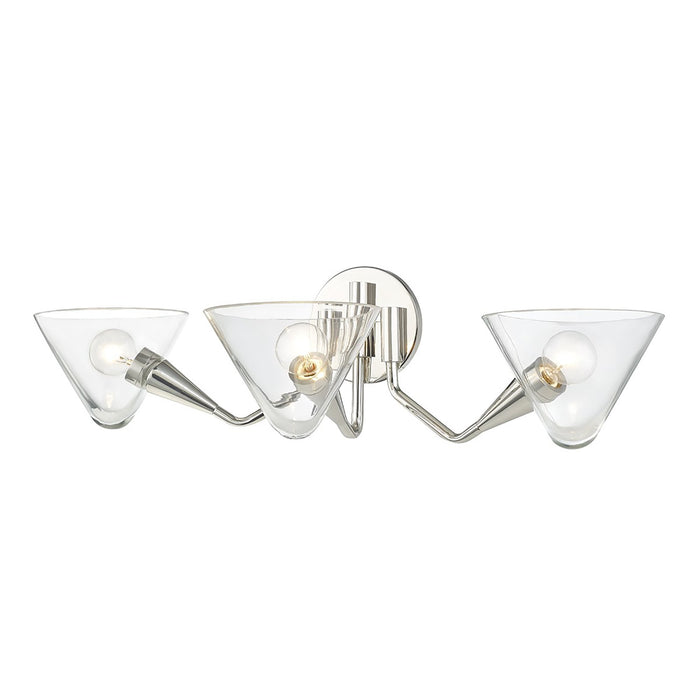 Isabella Wall Light in Polished Nickel/3-Light.