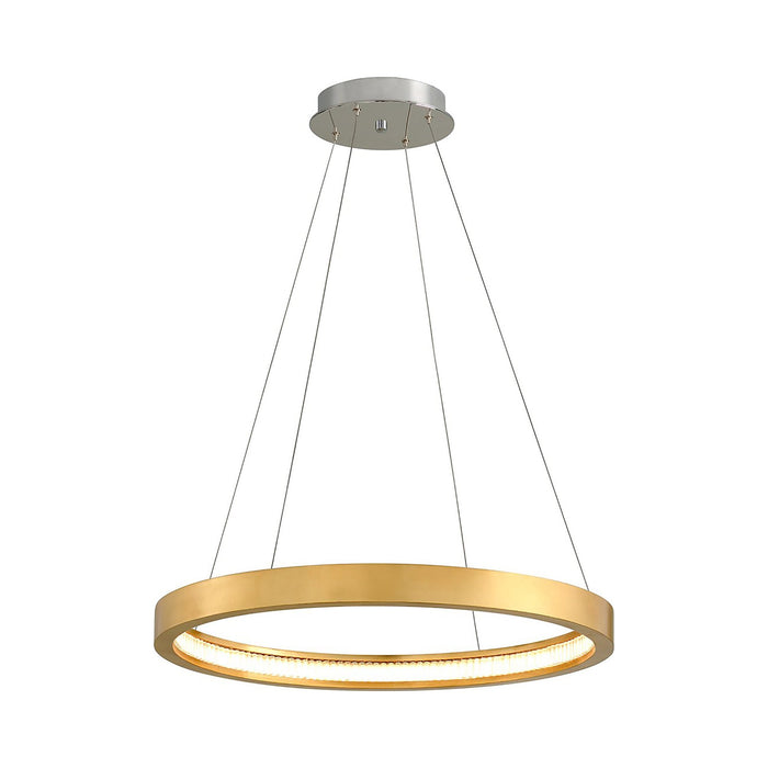Jasmine LED Pendant Light in Gold Leaf/Round/Small.