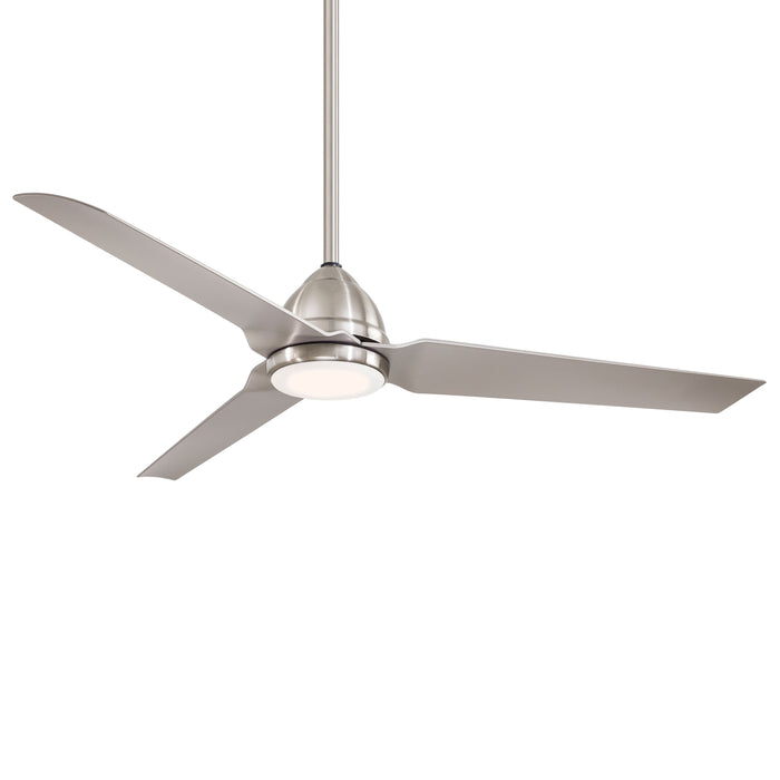 Java LED Outdoor Ceiling Fan in Brushed Nickel/No Light.