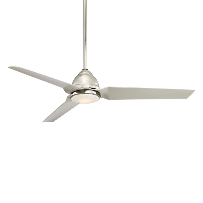 Java LED Outdoor Ceiling Fan in Polished Nickel/LED.