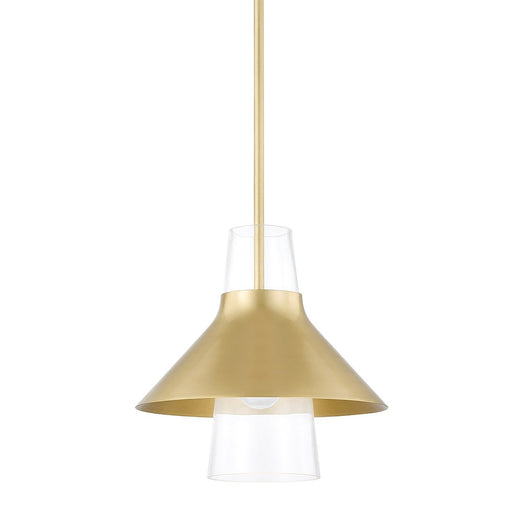 Jessy Pendant Light in White and Brass.