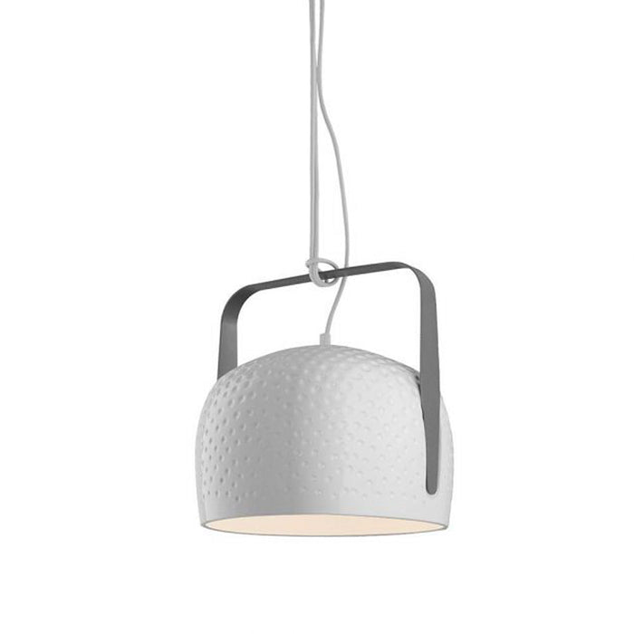 Bag LED Pendant Light in Ceramic With Texture/Glossy White (Large).