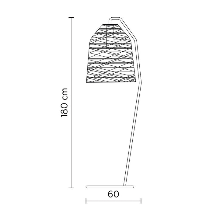 Black Out Outdoor LED Floor Lamp - line drawing.