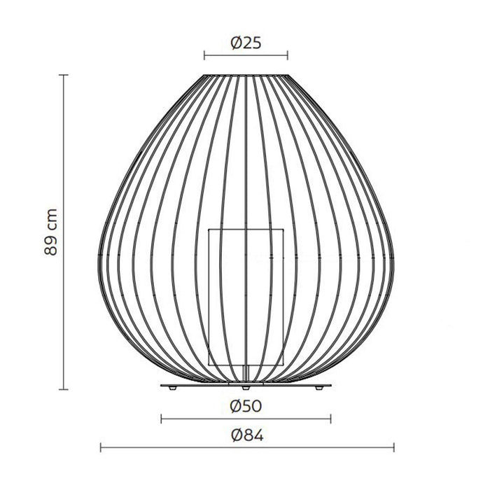 Cell LED Floor Lamp - line drawing.