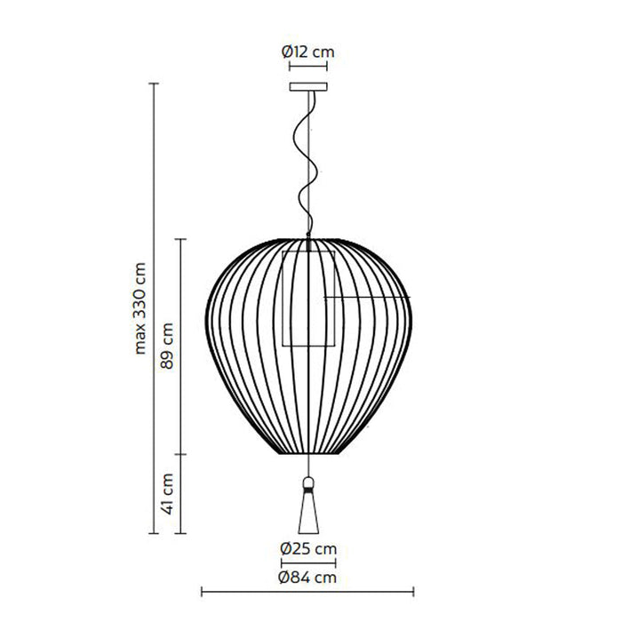 Cell LED Pendant Light - line drawing.