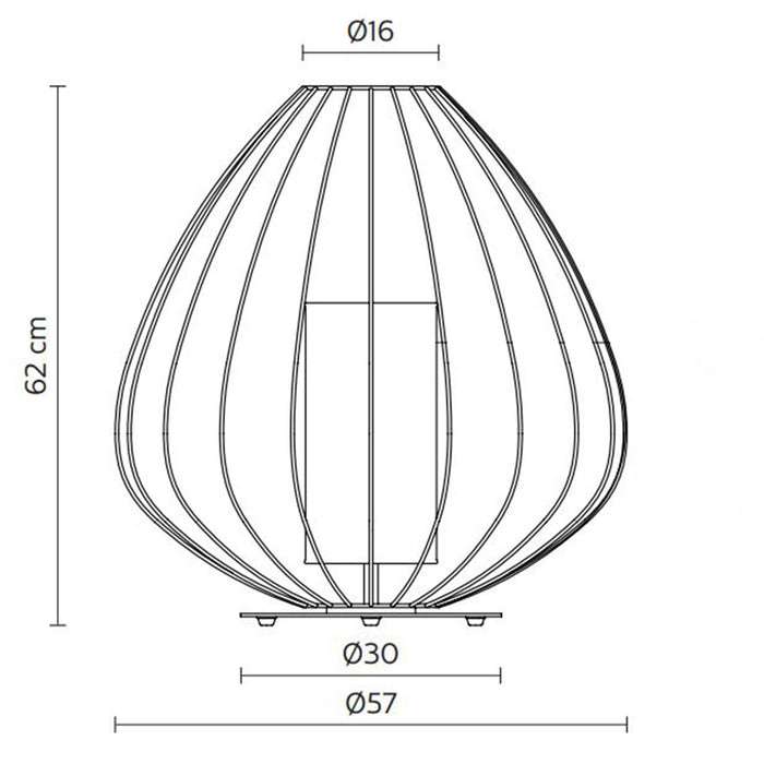 Cell Outdoor LED Table Lamp - line drawing.