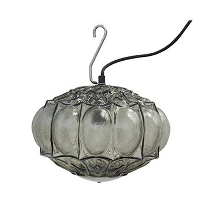 Ginger Outdoor LED Pendant Light in Smoked Glass/With Hook (7.87-Inch).