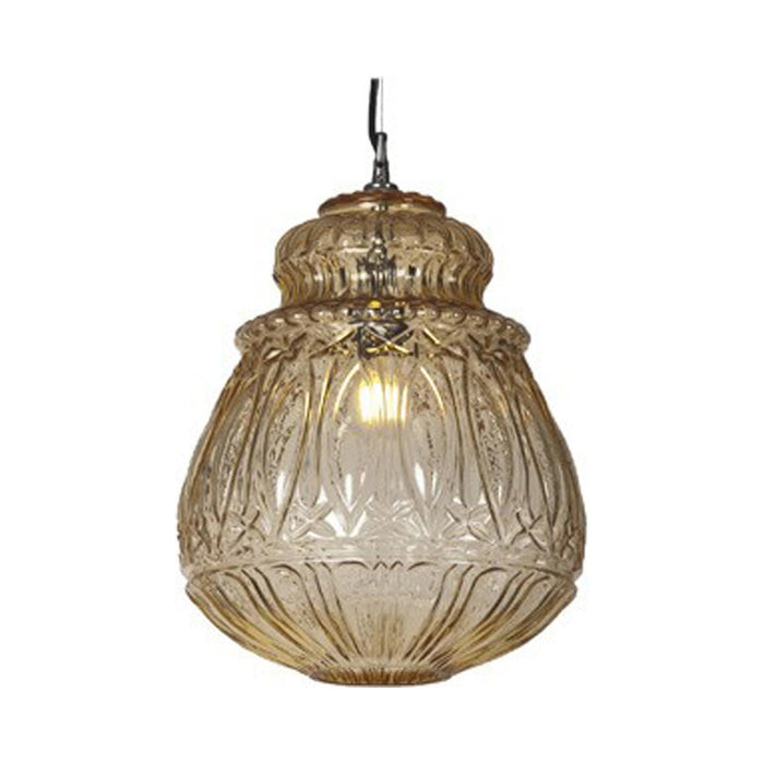 Ginger Outdoor LED Pendant Light in Yellow Glass/Without Hook (14.57-Inch).