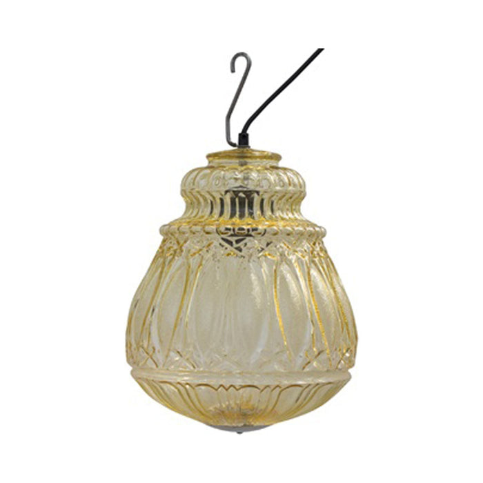 Ginger Outdoor LED Pendant Light in Yellow Glass/With Hook (14.57-Inch).