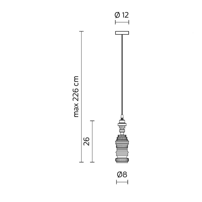 MEK 3 LED Pendant Light - line drawing.