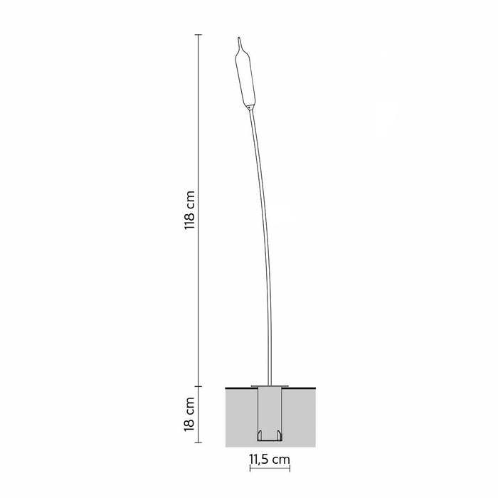 Nilo Outdoor LED Floor Lamp - line drawing.