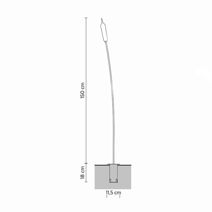 Nilo Outdoor LED Floor Lamp - line drawing.