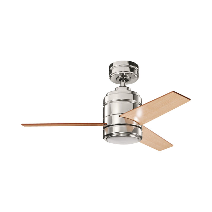 Arkwright LED Ceiling Fan in Polished Nickel/38-Inch/Wood.