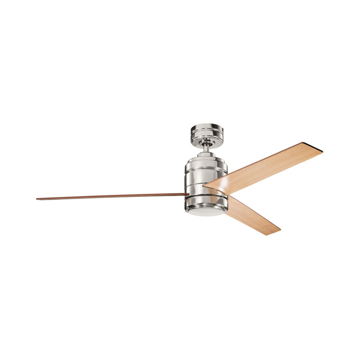 Arkwright LED Ceiling Fan in Polished Nickel/58-Inch/Wood.