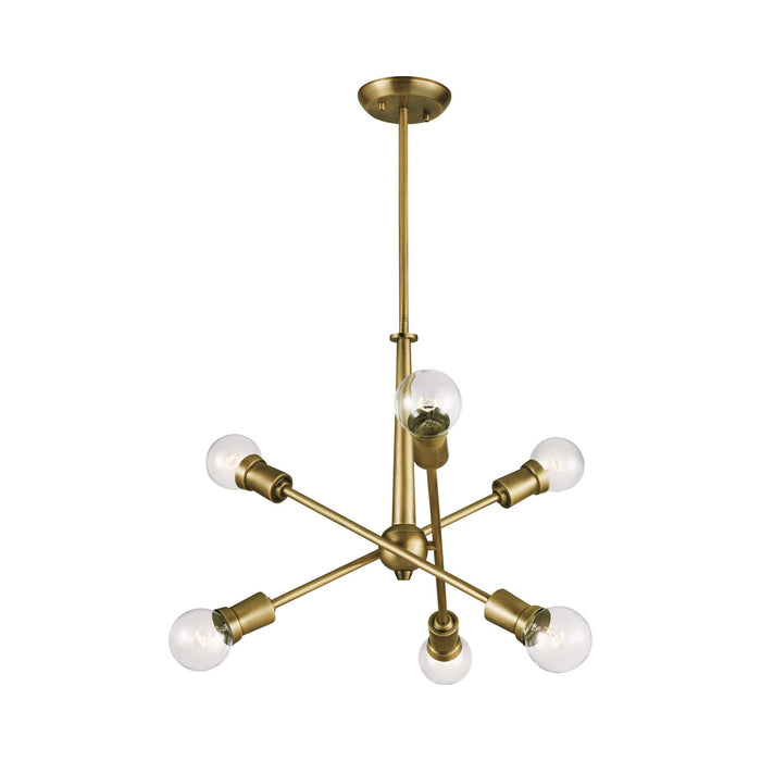 Armstrong Chandelier in 6-Light/Natural Brass.
