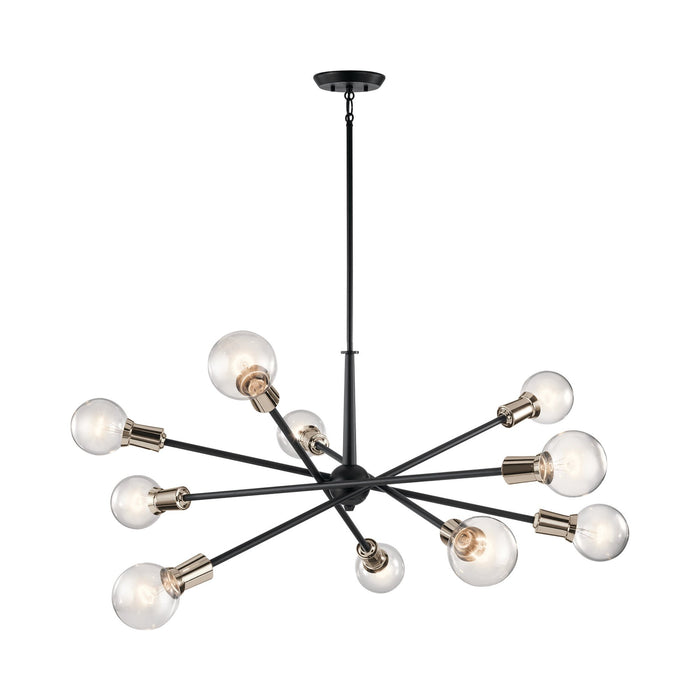 Armstrong Chandelier in 10-Light/Black.