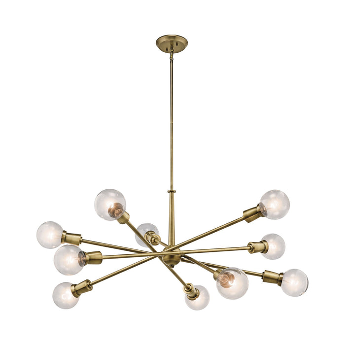 Armstrong Chandelier in 10-Light/Natural Brass.