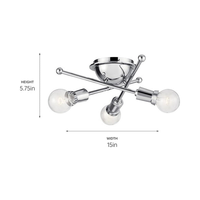Armstrong Flush Mount Ceiling Light - line drawing.