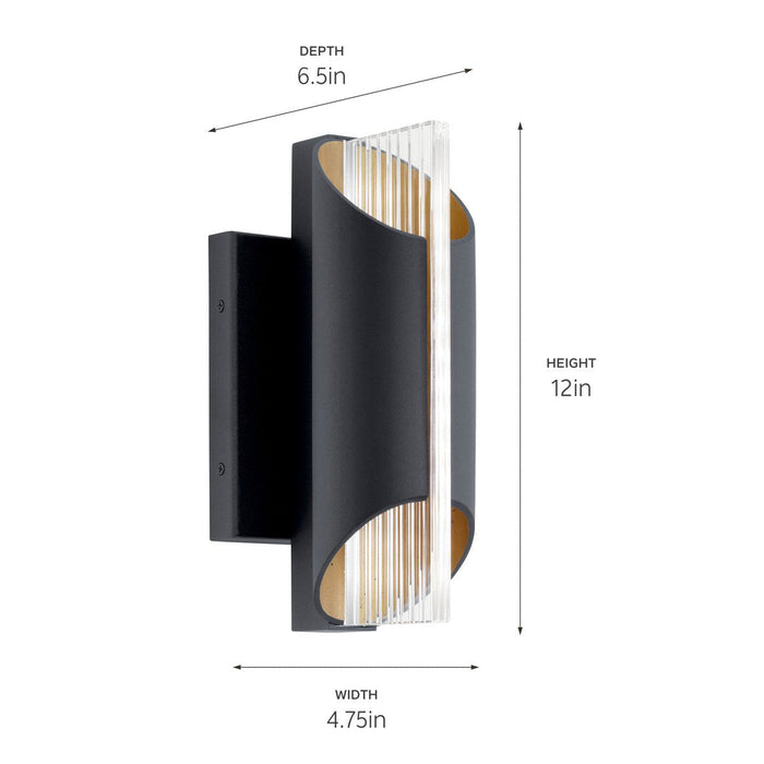 Astalis Outdoor LED Wall Light - line drawing.