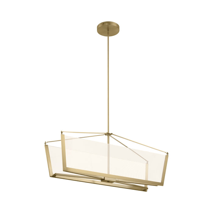 Calters LED Linear Pendant Light in Champagne Gold.