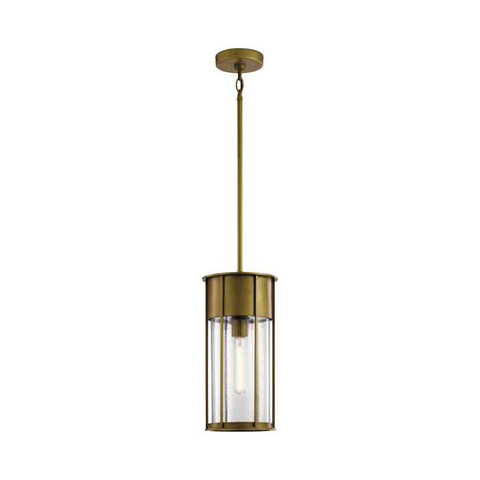 Camillo Outdoor Pendant Light in Natural Brass.