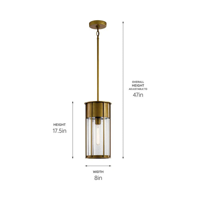 Camillo Outdoor Pendant Light - line drawing.