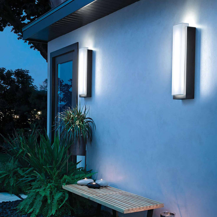 Dahlia Outdoor LED Wall Light in Outside Area.