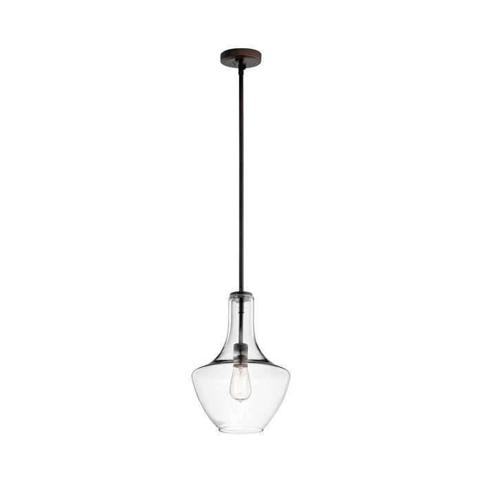 Everly Bell Pendant Light in Bell/Olde Bronze/Clear Glass.
