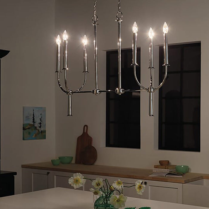 Florence Linear Pendant Light in dining room.