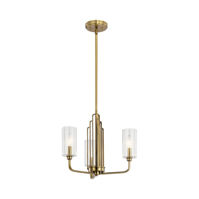 Kimrose Chandelier in Small/Brushed Natural Brass.